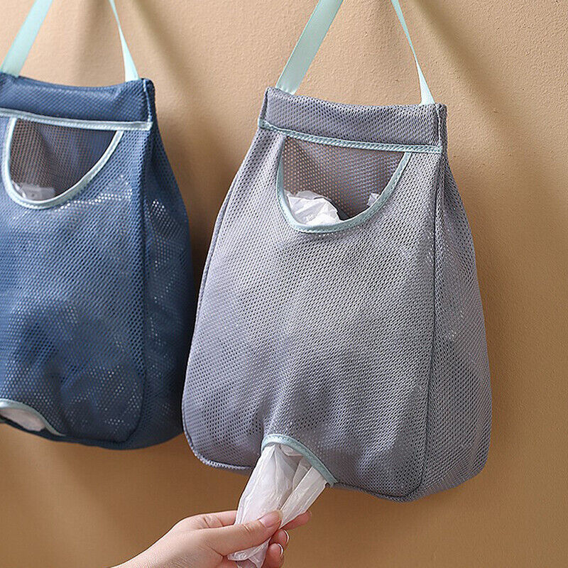 Kitchen Garbage Bag Storage Box For Plastic Bag Wall Hanging Bag With Hook