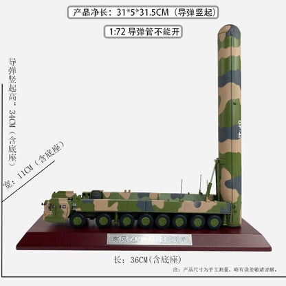 1:72 36CM DF-41 Intercontinental Ballistic Missile Launcher Truck Diecast Model