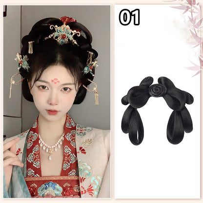 Ancient Chinese Wig Women's Hanfu Wig Headgear Photography Dance Accessories -