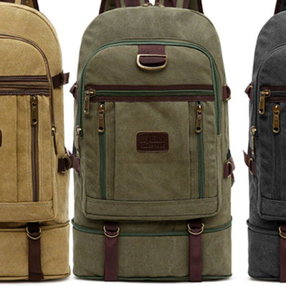 Large Canvas Bag 60 L Traveling Multi Functional Wear Resistant Durable Backpack