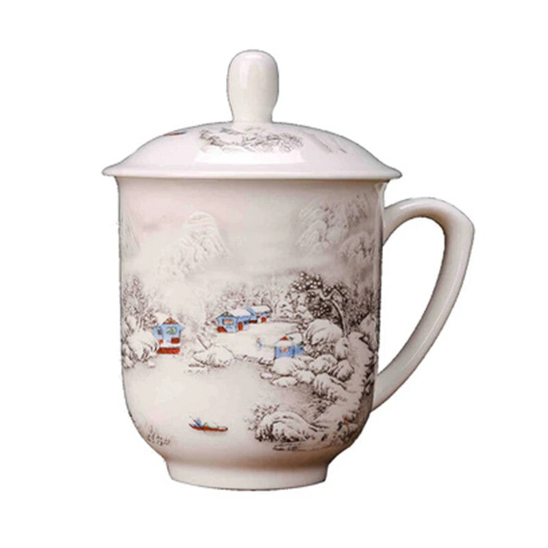 Large-capacity Ceramic Teacup China Jingdezhen Blue and White Porcelain