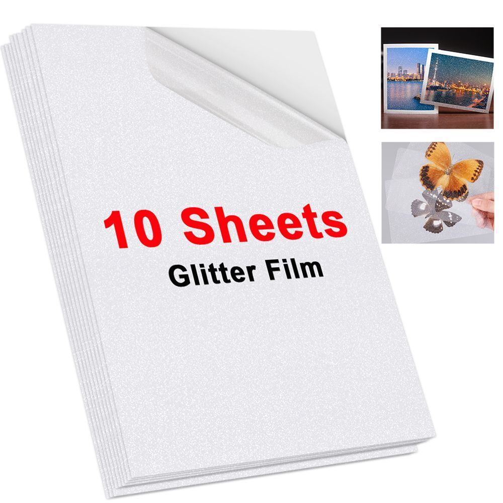 Photo Paper A4 Self-Adhesive Stickers 10 Sheets Holographic Cold Laminating Film