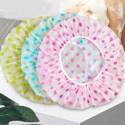 10pcs Waterproof Shower Cap Thicken Bath Hat Bathing Clear Hair Elastic Cap Hats