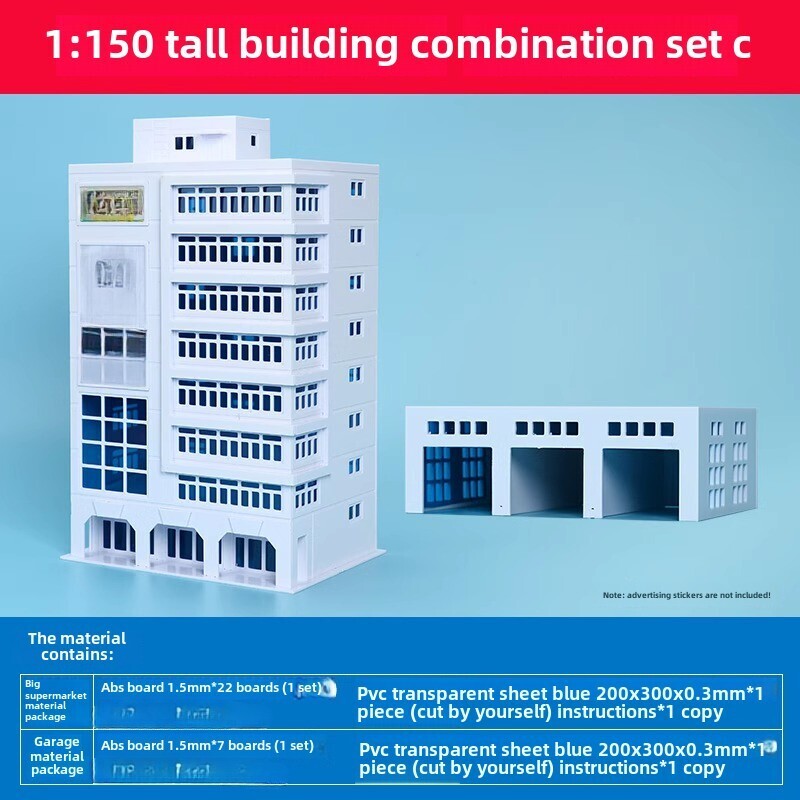 1/150 Building Model City Road Building DIY Scene Display Model Gifts