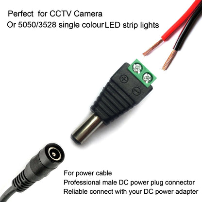 10Pcs Male & Female 5.5mm x 2.1mm DC Power Connector Jack Plug 12V 24V.