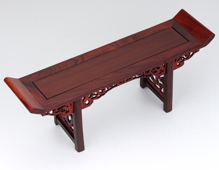 11" Long Rosewood Rack Miniature Shelf Stand Pot Bonsai Table Display Base Decor