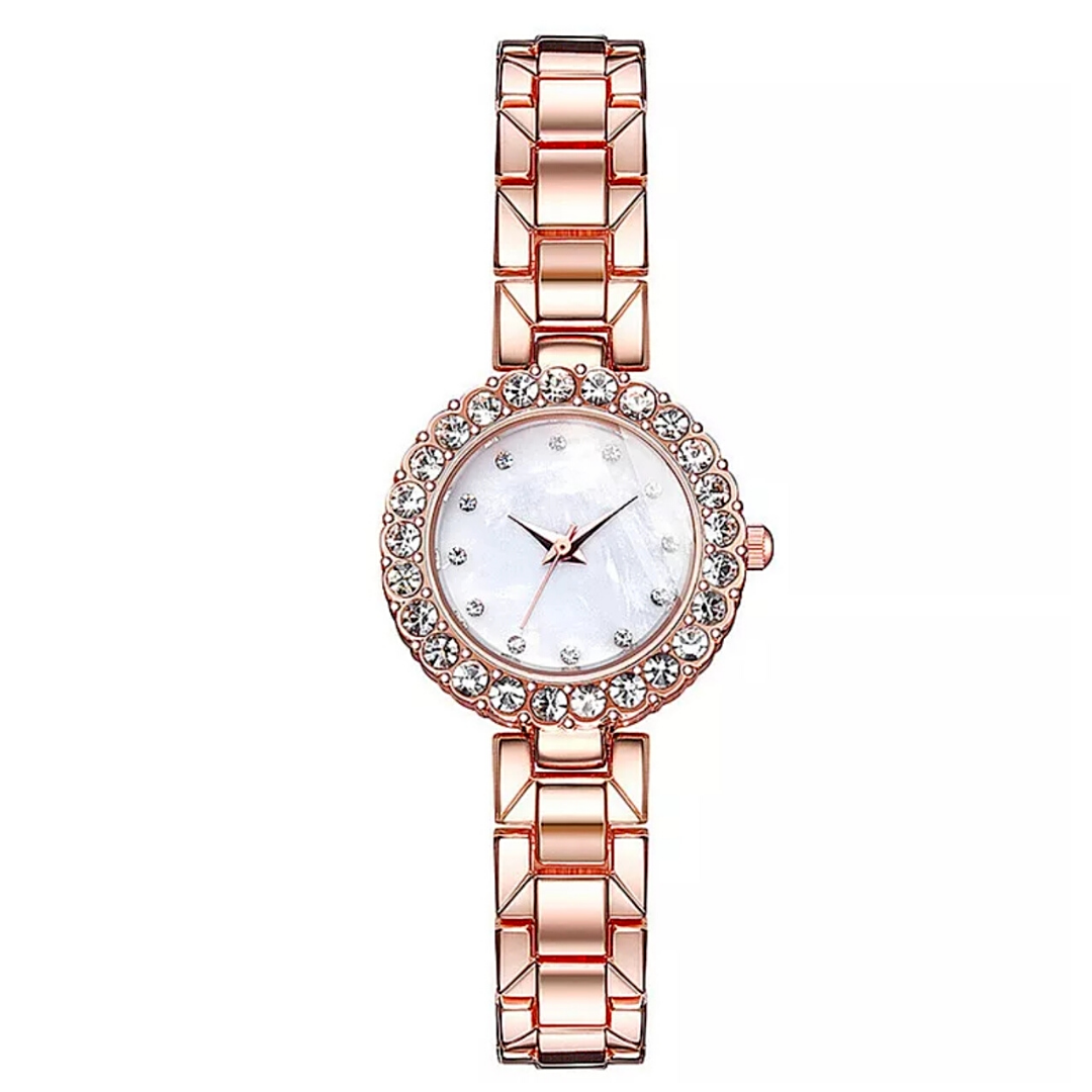 Reloj Para Mujeres Con Diamantes de Fantasia Simulado Cuarzo Pulsera Romantica