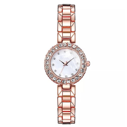 Reloj Para Mujeres Con Diamantes de Fantasia Simulado Cuarzo Pulsera Romantica