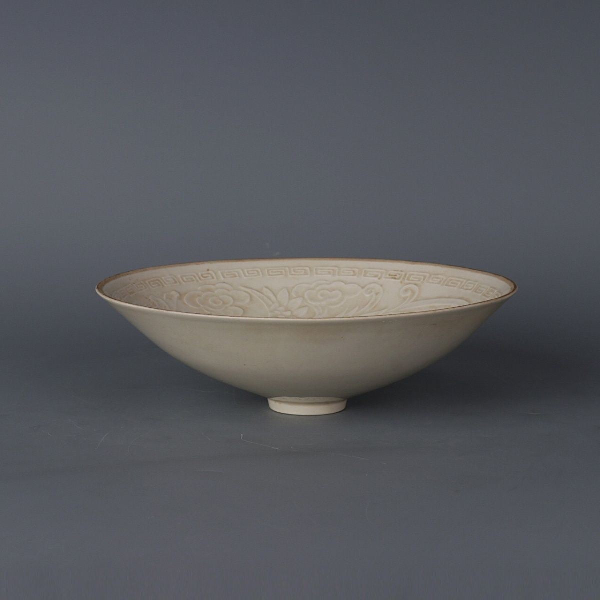 Song Kiln Dragon Phoenix Bowl Antique Porcelain Carved Bamboo Hat Collectible