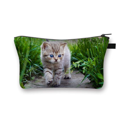 Cute Cat Print Cosmetic Case Makeup Bags Cosmetic Bags Travel Storage Organizers