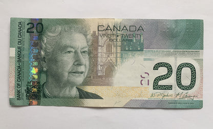 Canada 20 Dollars Banknote Queen Elizabeth II Parliament of Ottawa Haida Art