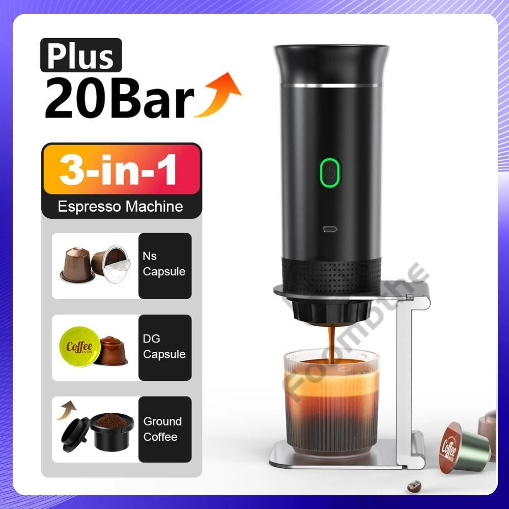 Portable Espresso Machine - 3-in-1 Travel Coffee Maker