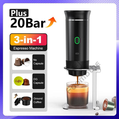 Portable Espresso Machine - 3-in-1 Travel Coffee Maker
