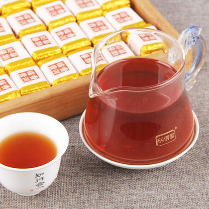 500g Glutinous Fragrant Pu-Erh Ripe Tea Top-Grade Small Square Pu-erh Tea Brick