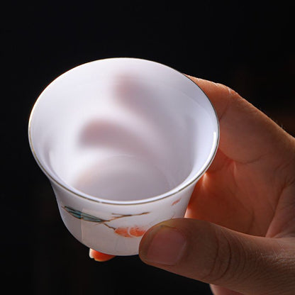 55ml Luxury Ice Jade Porcelain Lychee Tea Cup Thin Body Kung Fu Master Cup