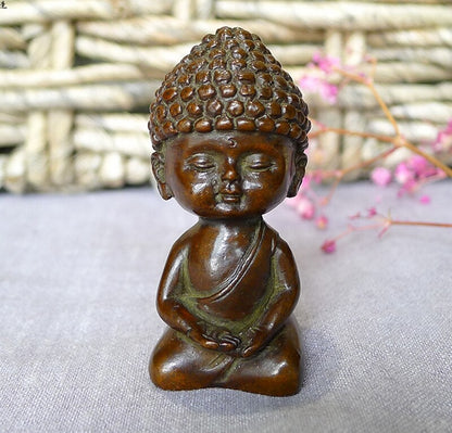 New Brass Monk Statue Figure Sculpture Meditation Zen Buddhism Decor