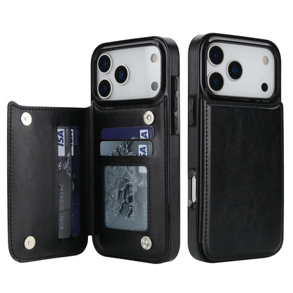 For iPhone 17/16 Pro Max/15/14/13/12 Leather Card Holder Wallet Phone Case