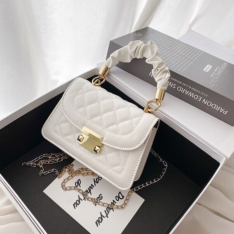 Newly Fashion Lattice Shoulder Small Women's Handbag Square Chain