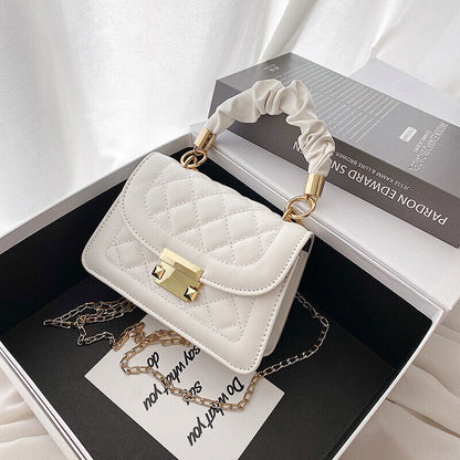 Newly Fashion Lattice Shoulder Small Women's Handbag Square Chain
