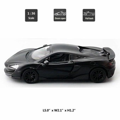1/36 Scale McLaren 600LT Model Car Diecast Toy Vehicle for Boys Kids Gifts Black