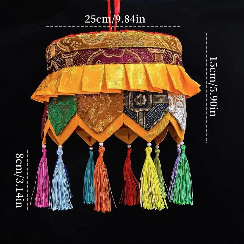 25cm Tibetan Dragon-Patterned Treasure Umbrella Buddhist Item Home Decoration