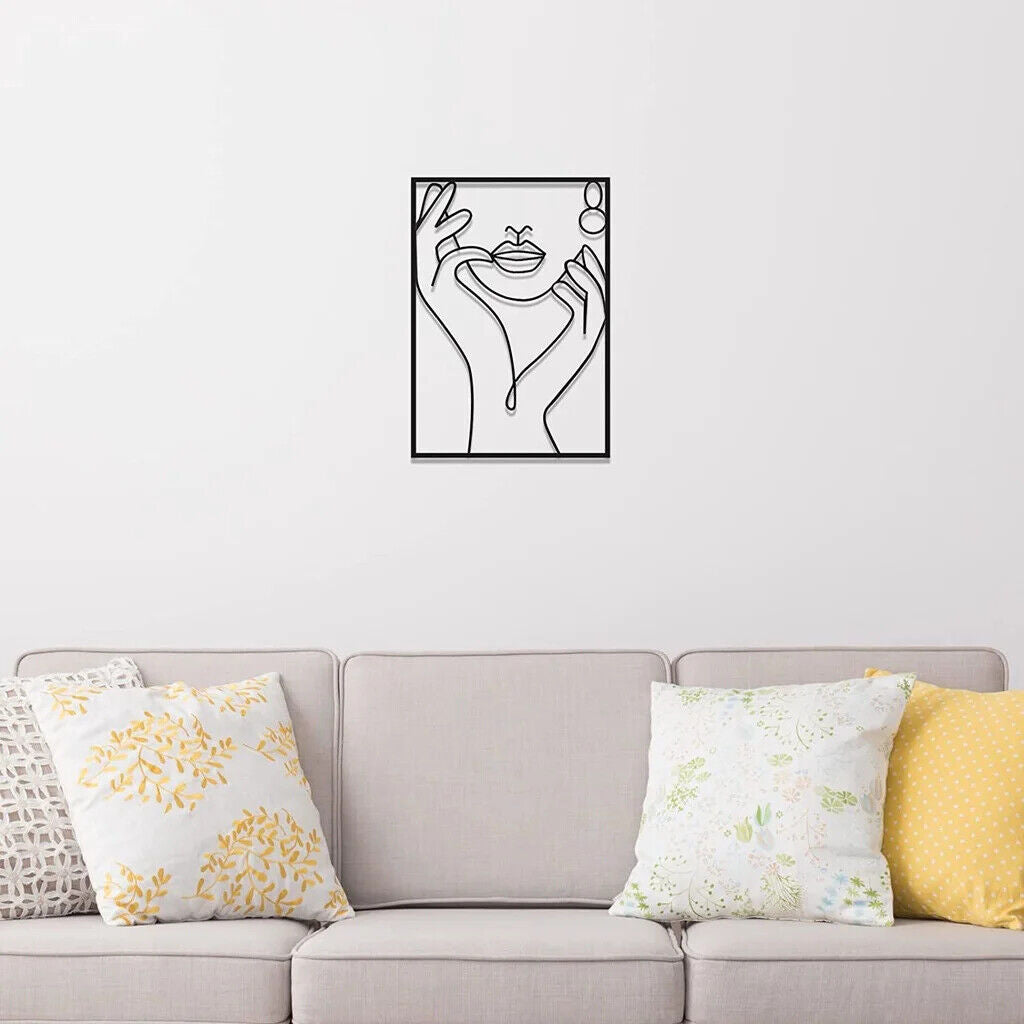 Modern Metal Line Art Wall Decor Simple Silhouette Female Body Line Home Hanging