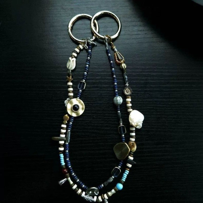Vintage Beaded Bag Charm Retro Niche High-End Purse Chain Pants Chain