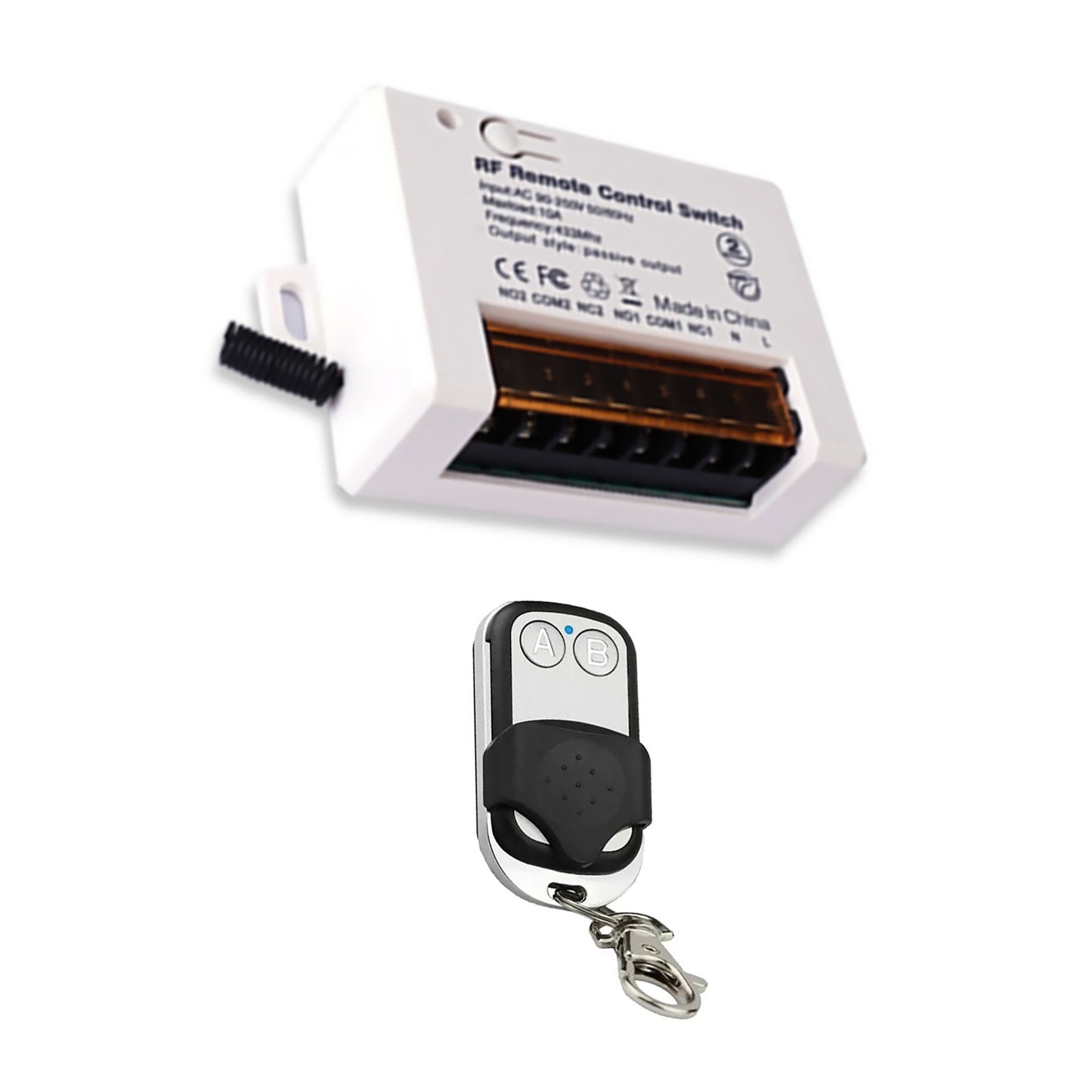 220V 110V 2Ch Relay Receiver Wireless Remote Control Switch for Garage/Gate gg