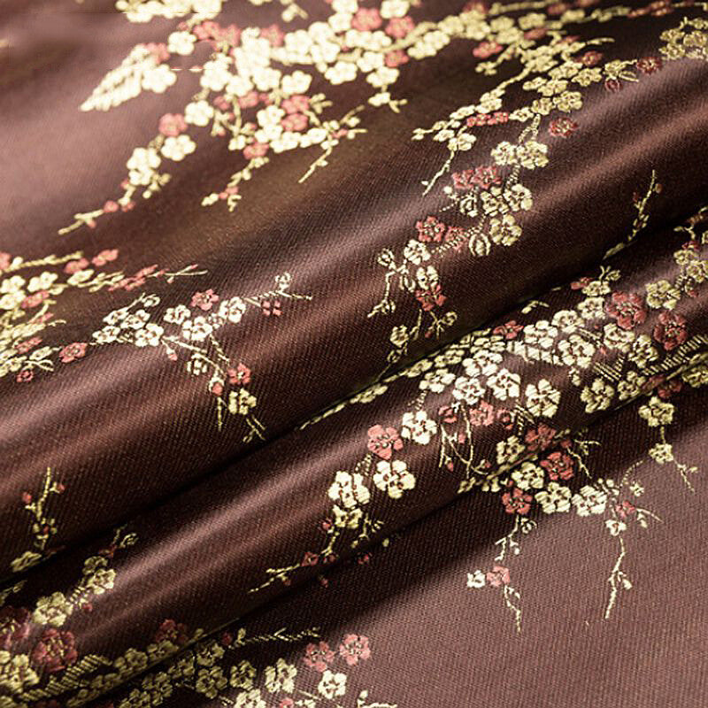 1M Chinese Fabric Vintage Brocade Satin Jacquard Floral Cheongsam Sewing DIY