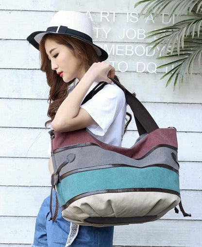 Large Capacity Summer Canvas Shoulder Bag Fashion Canvas Shopping Bag 48*20*40CM