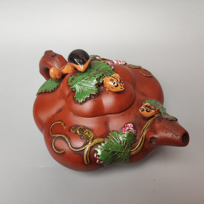 Vintage Chinese Yixing Purple Clay Teapot Zisha Ceremony Exquisite Teaware Rare