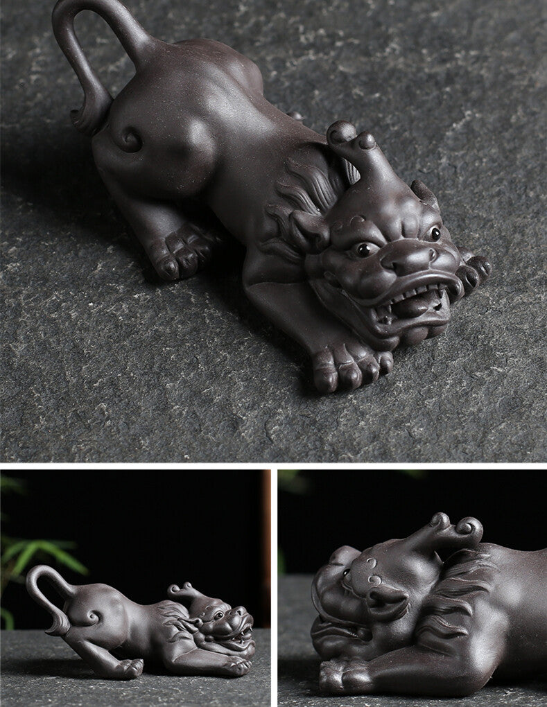 Creative Yixing Zisha Tea Pet Purple Clay Mythic Animals Home Decoration Chinese