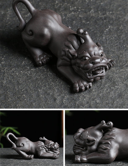 Creative Yixing Zisha Tea Pet Purple Clay Mythic Animals Home Decoration Chinese