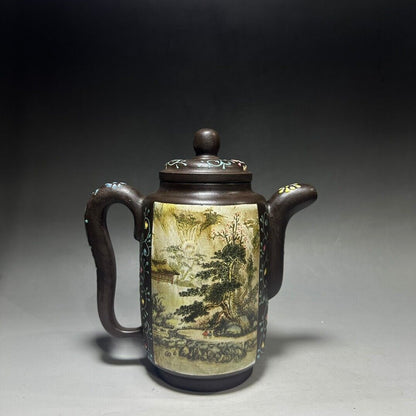 Chinese Yixing Zisha Clay Handmade Exquisite Teapot (吉直壶 底款：陈鸣远)