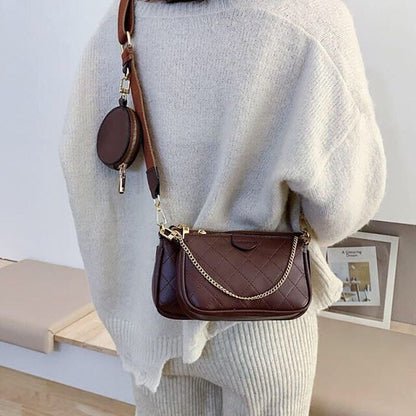 Leather Crossbody Bag Set Women Bags Chain Shoulder Bags Messenger Bags