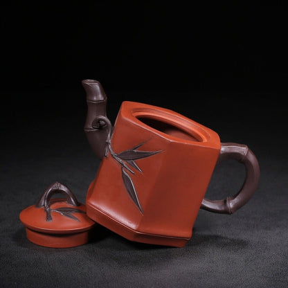 Chinese Yixing Zisha Clay Handmade Exquisite Teapot （六方竹韵 底款：魏援良）