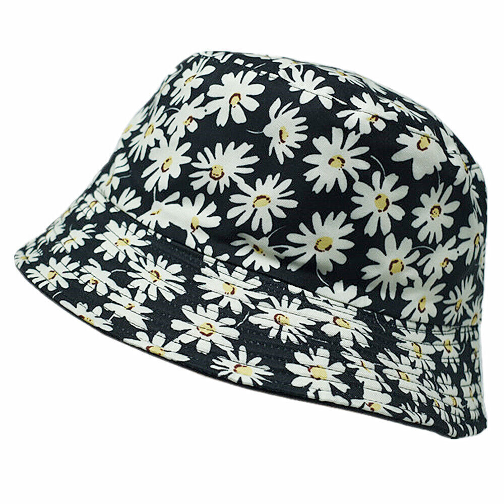 Unisex 100% Cotton Bucket Hat Boonie Hunting Fishing Outdoor Reversible Cap