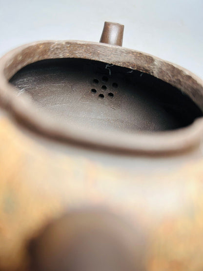 Chinese Yixing Zisha Clay Handmade Exquisite Teapot （筋纹线圆 底款：金顶商标）