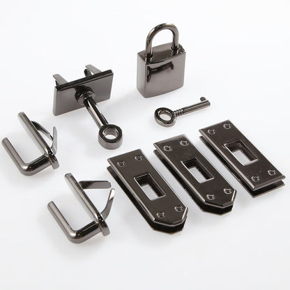 Women Handbags Lock Button 7Pcs Metal Clasp Leather Crafts Purse Bag Accessories