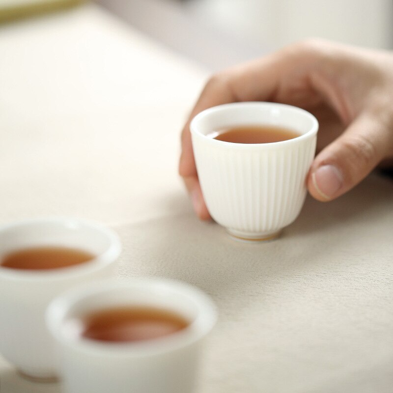 Sheep Fat Jade Ceramic Whiteware Tea Cup Ceramic Teacup Tea Ceremony Cup