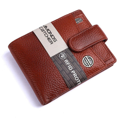 Brand New Authentic RFID Protected Tan BI-Fold Genuine Leather Mens Wallet