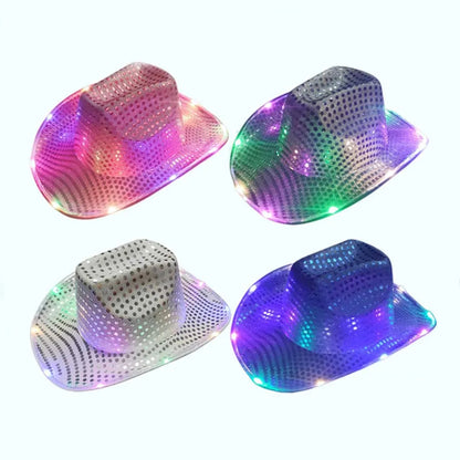 Cowboy Hat Light Up Flashing Glow Party Favor for Halloween Xmas New Year