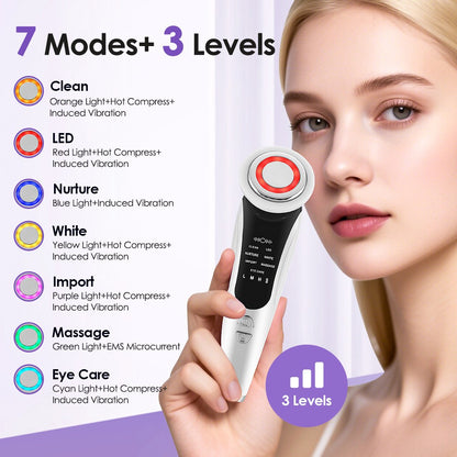 7in1 multifunctional facial massager, hot compress skincare device,facial skin