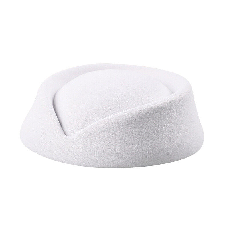 Women Wool Felt Beret Hat Teardrop Fancy Stewardess Air Hostesses Dress Hat