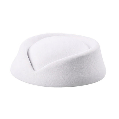 Women Wool Felt Beret Hat Teardrop Fancy Stewardess Air Hostesses Dress Hat