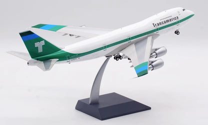 1:200 35CM InFlight Transamerica BOEING 747-200 Passenger Airplane Diecast Model