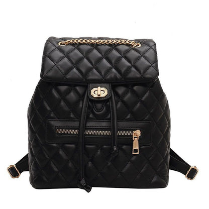 Small Backpack Leather Purses School Shoulder Bag 22*23*11 CM Pink Black Khaki