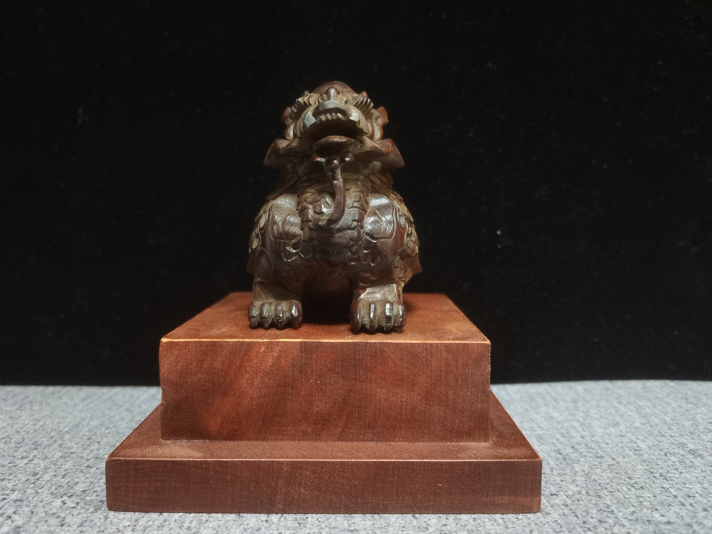 Rare art Boxwood fortune DRAGON tortoise turtle Statue tea pet netsuke chinese