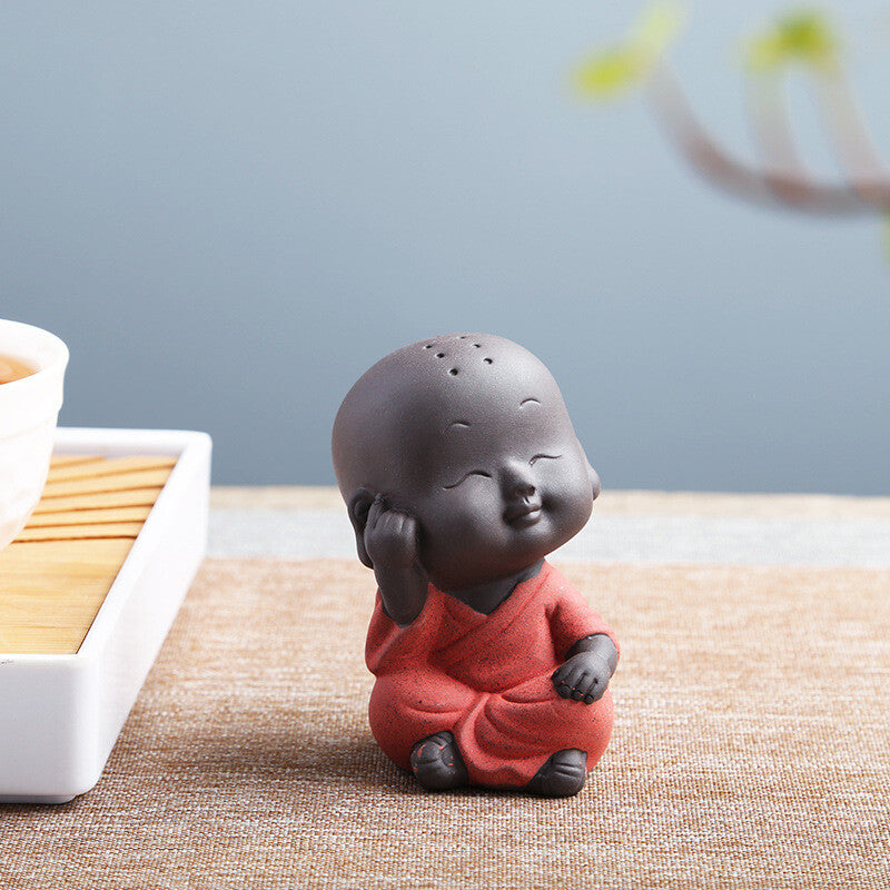 Chinese Novelty Tea Pet Yixing Zisha Purple Clay Statue Lovely Figurine Mini Pet