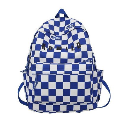 Backpack Large Students Schoolbag Stripe Style Fashionable Waterproof Polyester